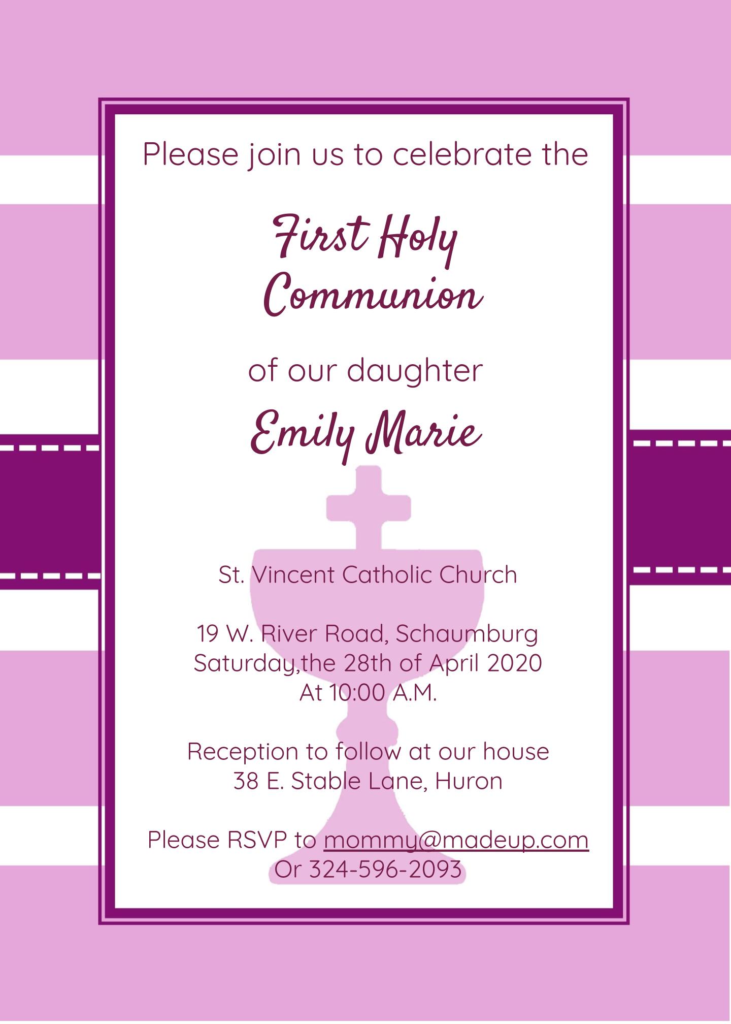 First Communion Invites They Are Young